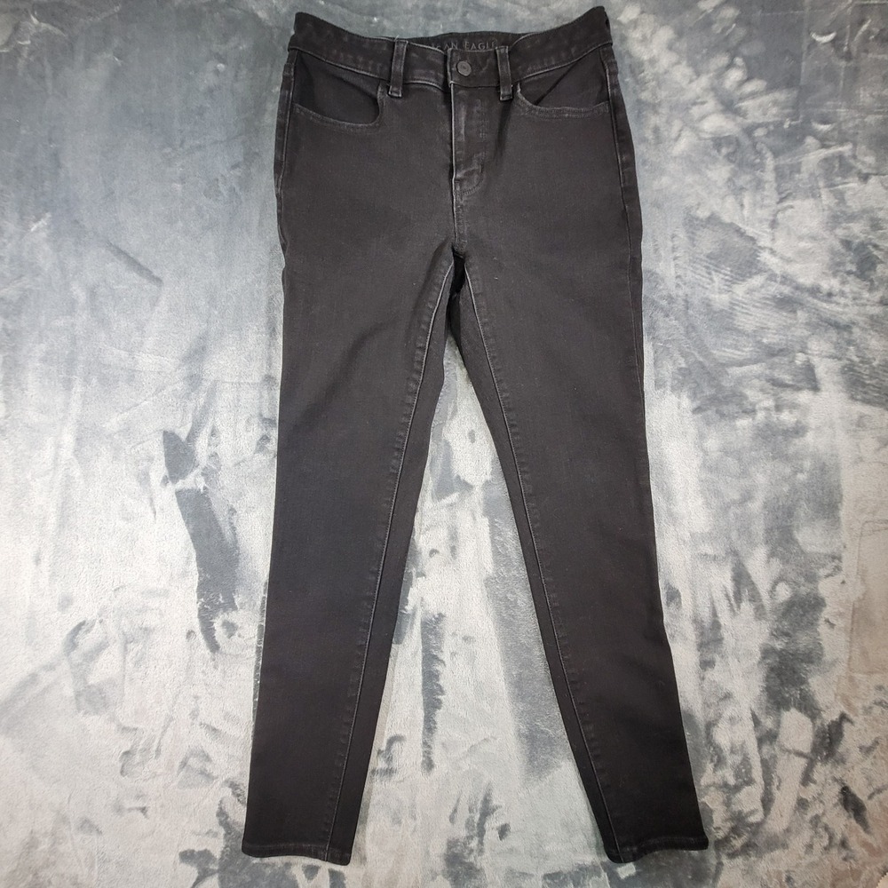 American Eagle Dream Stretch Skinny Jeans Womens 6 Short Black High Rise Denim